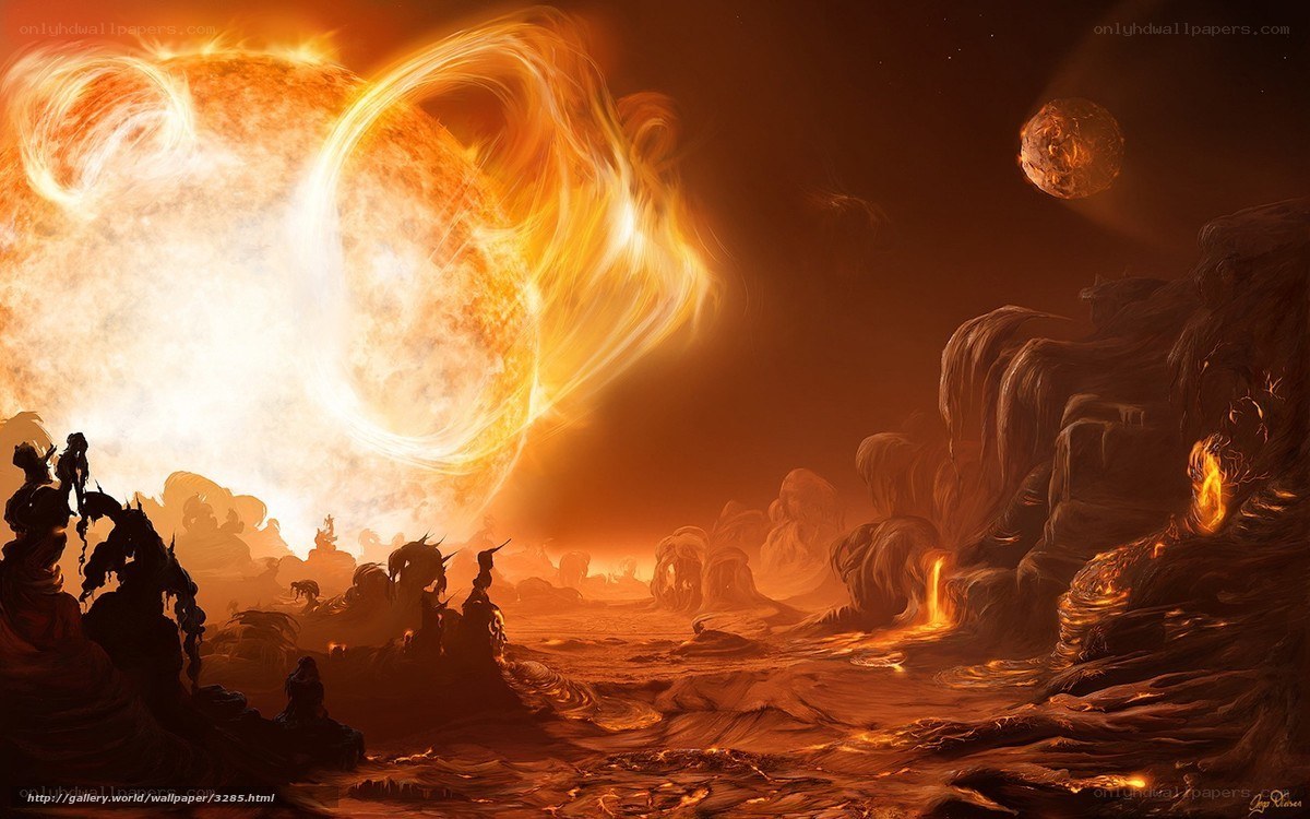 Fiery alien landscape