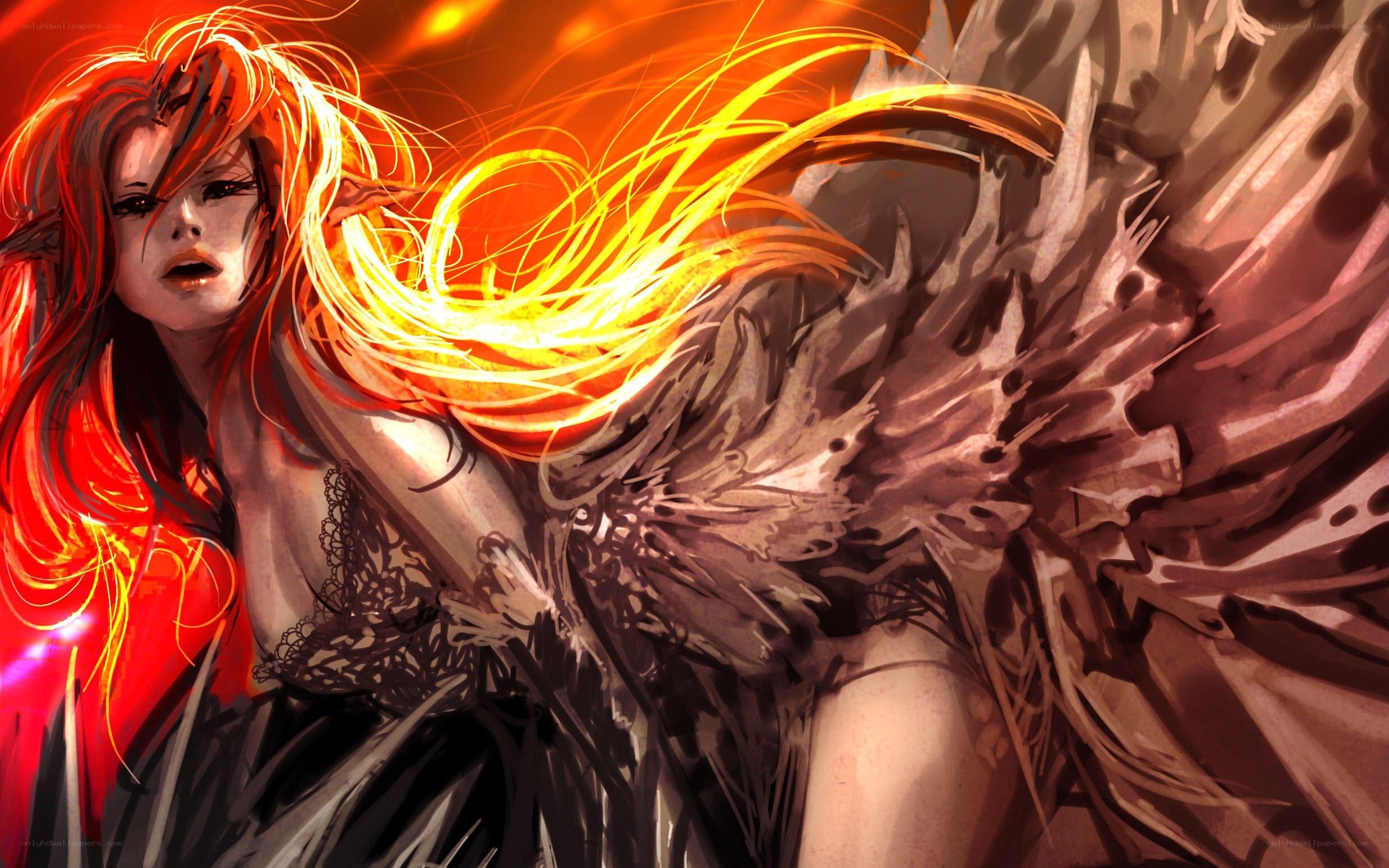 fiery angel with red hair