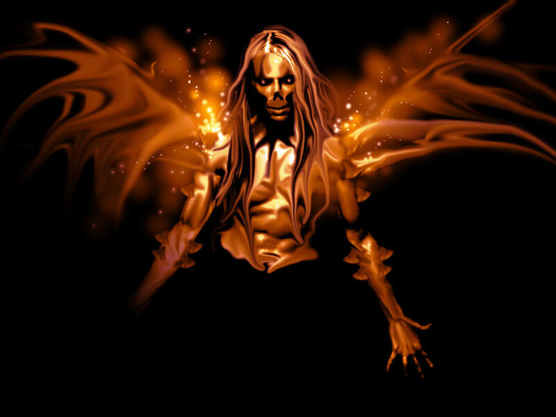 fiery angel with wings