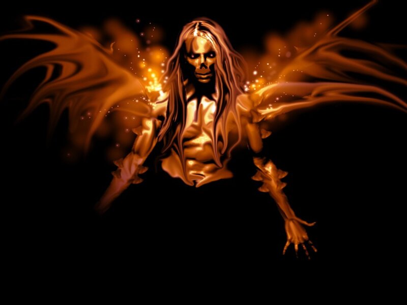 fiery angel with wings