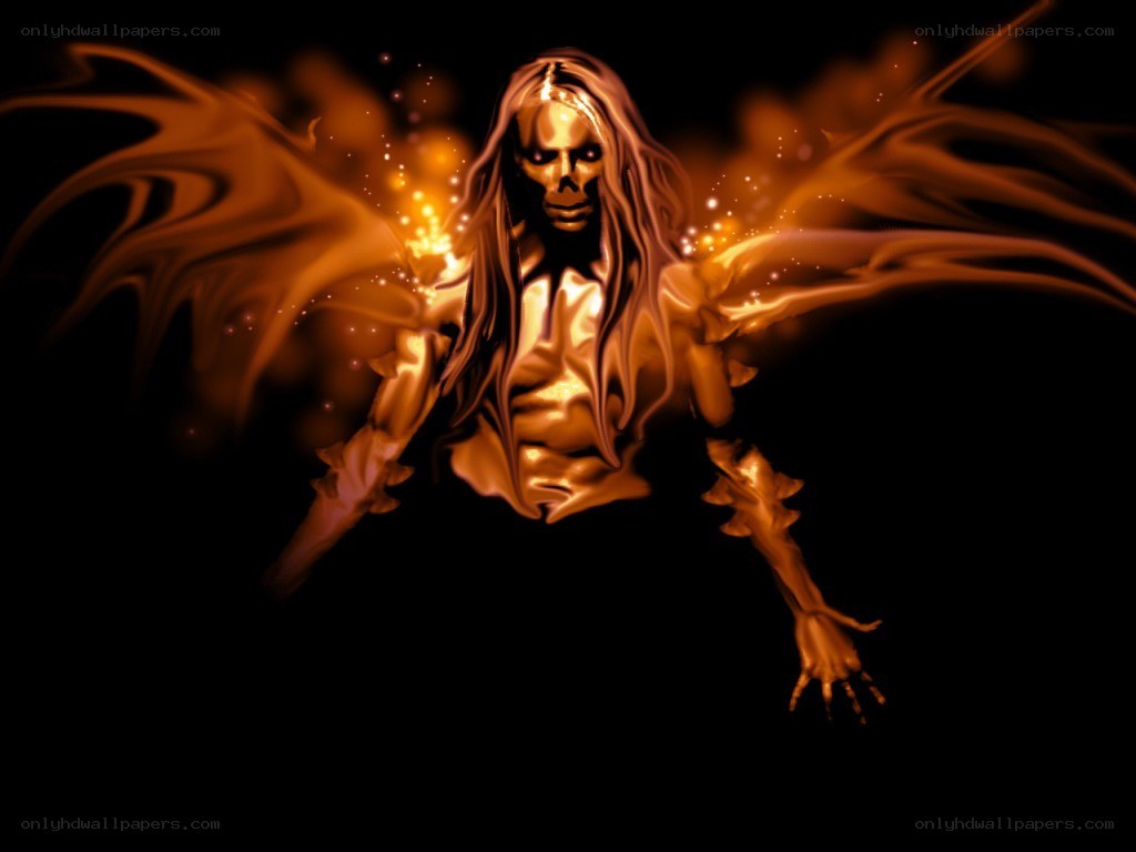 fiery angel with wings