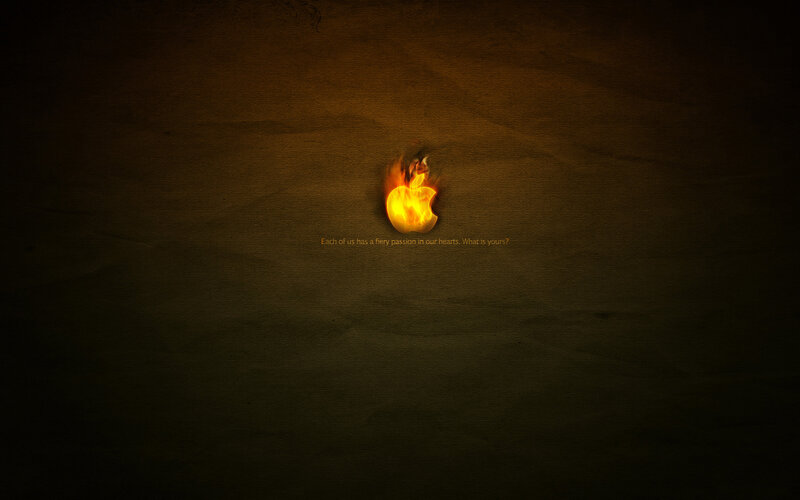 fiery apple logo wallpaper