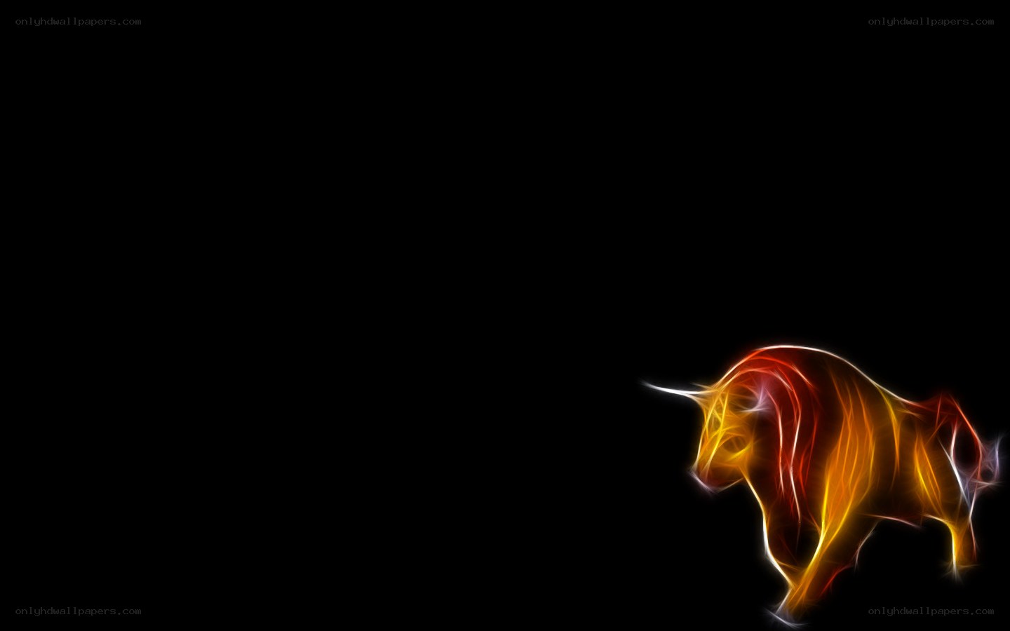 fiery bull silhouette