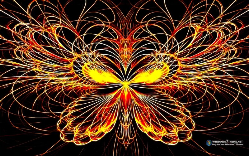 fiery butterfly fractal art