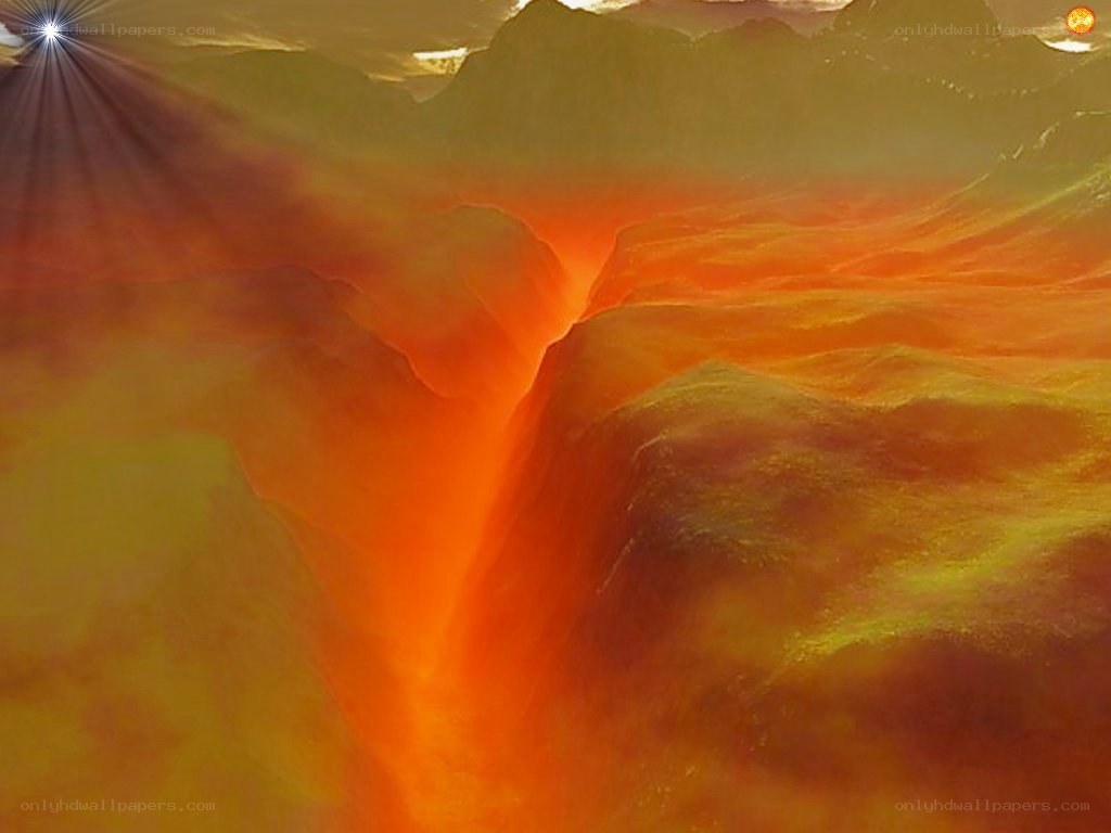 Fiery canyon landscape