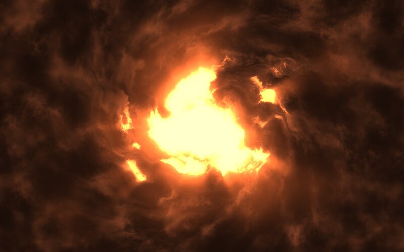 fiery celestial explosion