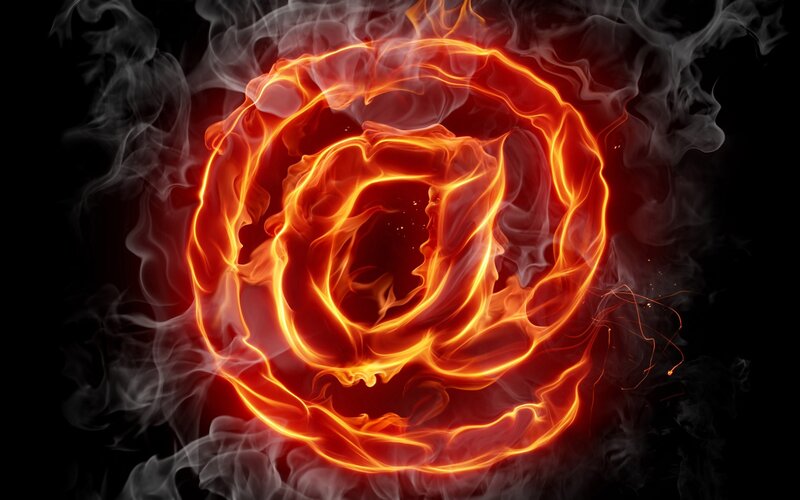 fiery circular flame design
