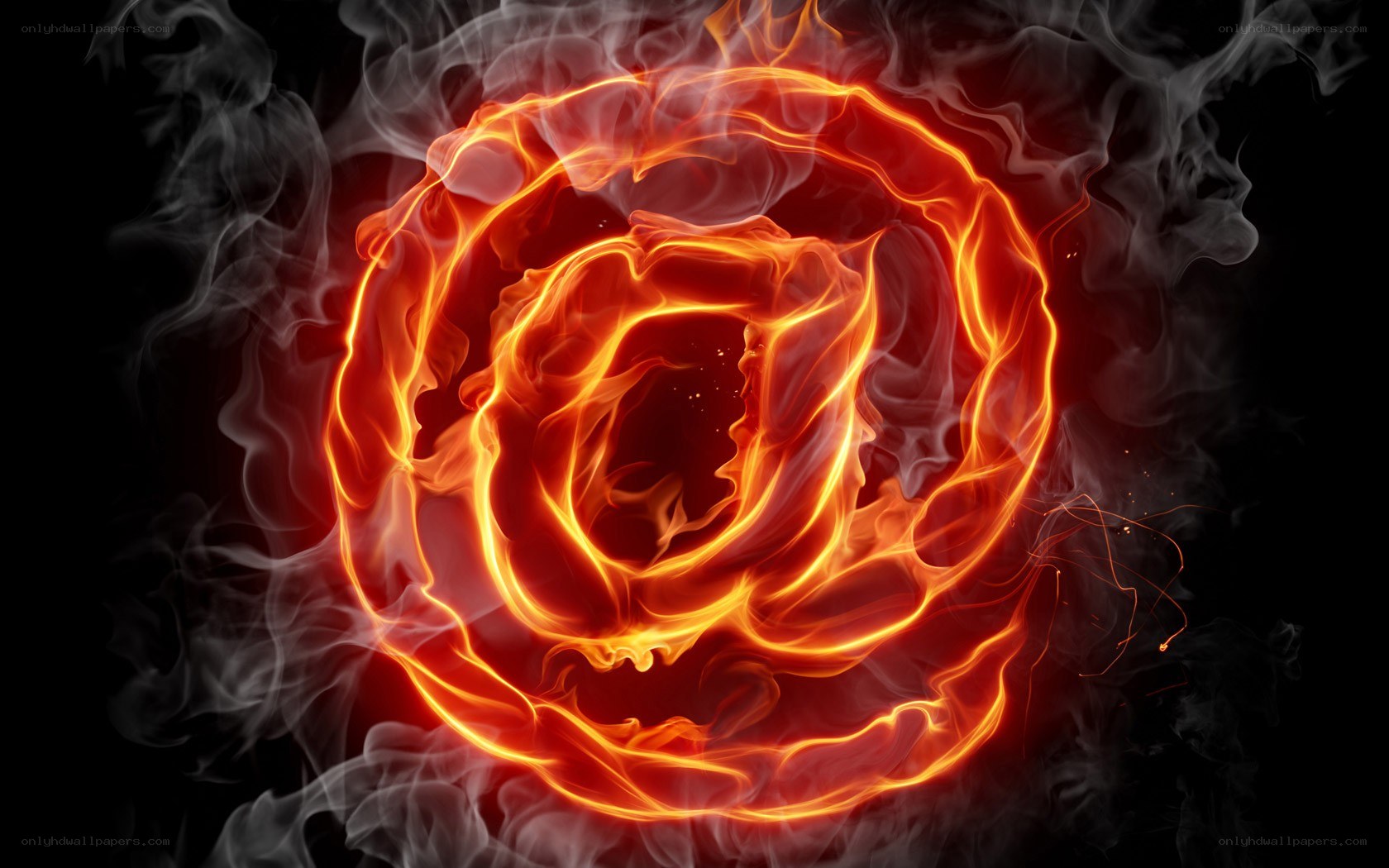 fiery circular flame design