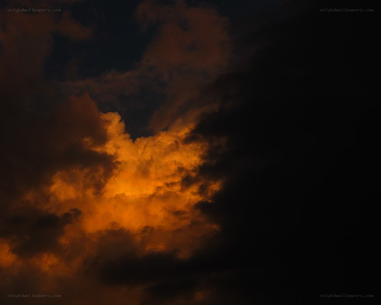 Fiery clouds at dusk