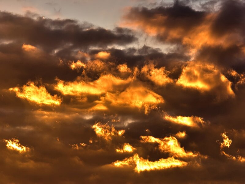 Fiery Clouds at Sunset — Orange