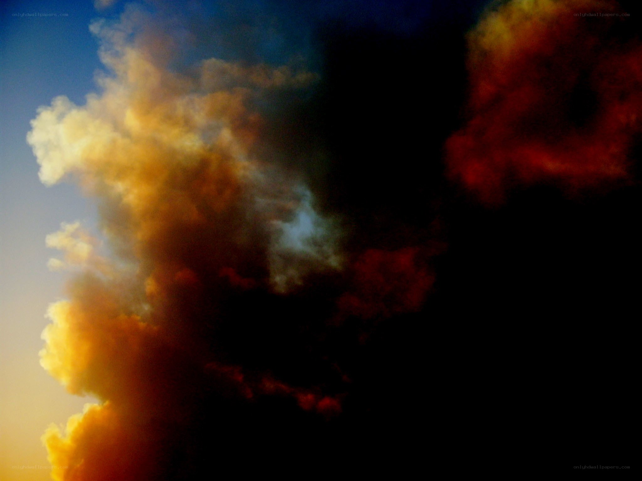 Fiery clouds at sunset