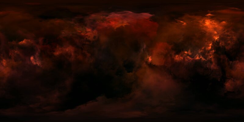 Fiery Clouds in Sky — Red