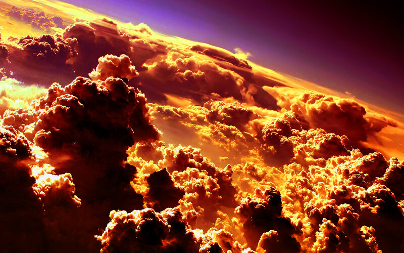 Fiery clouds over Earth