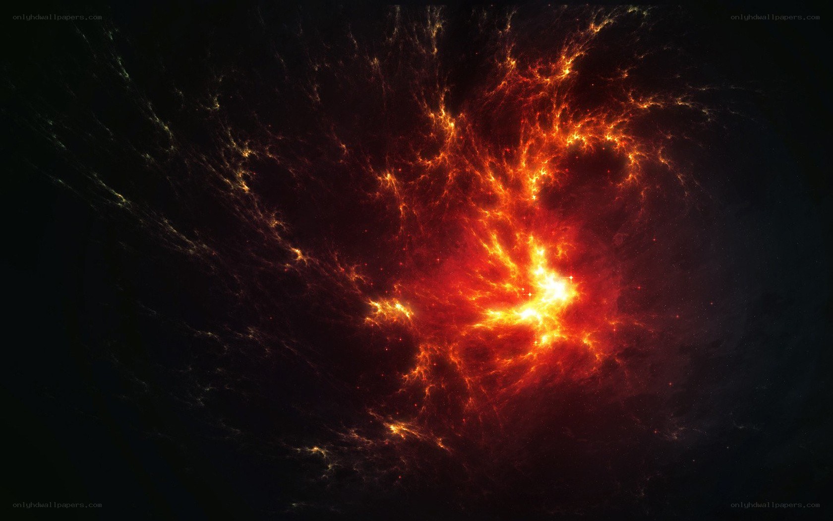 fiery cosmic explosion