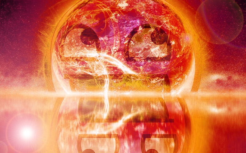 fiery cosmic face