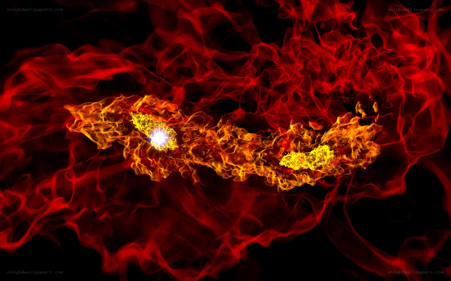 Fiery cosmic nebula