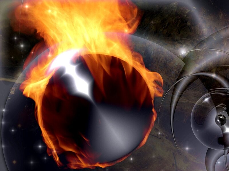 fiery cosmic sphere
