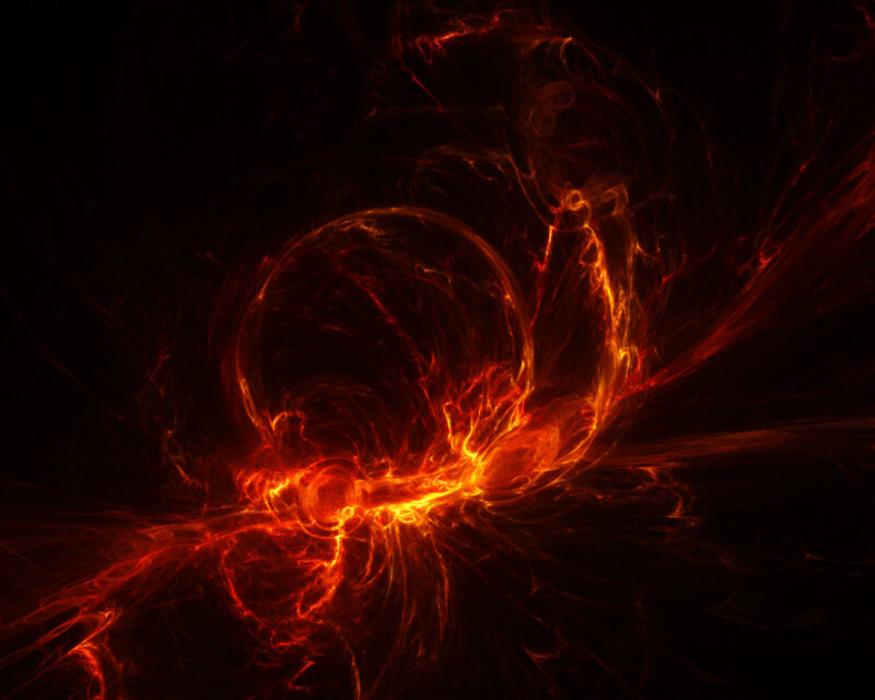 Fiery cosmic vortex