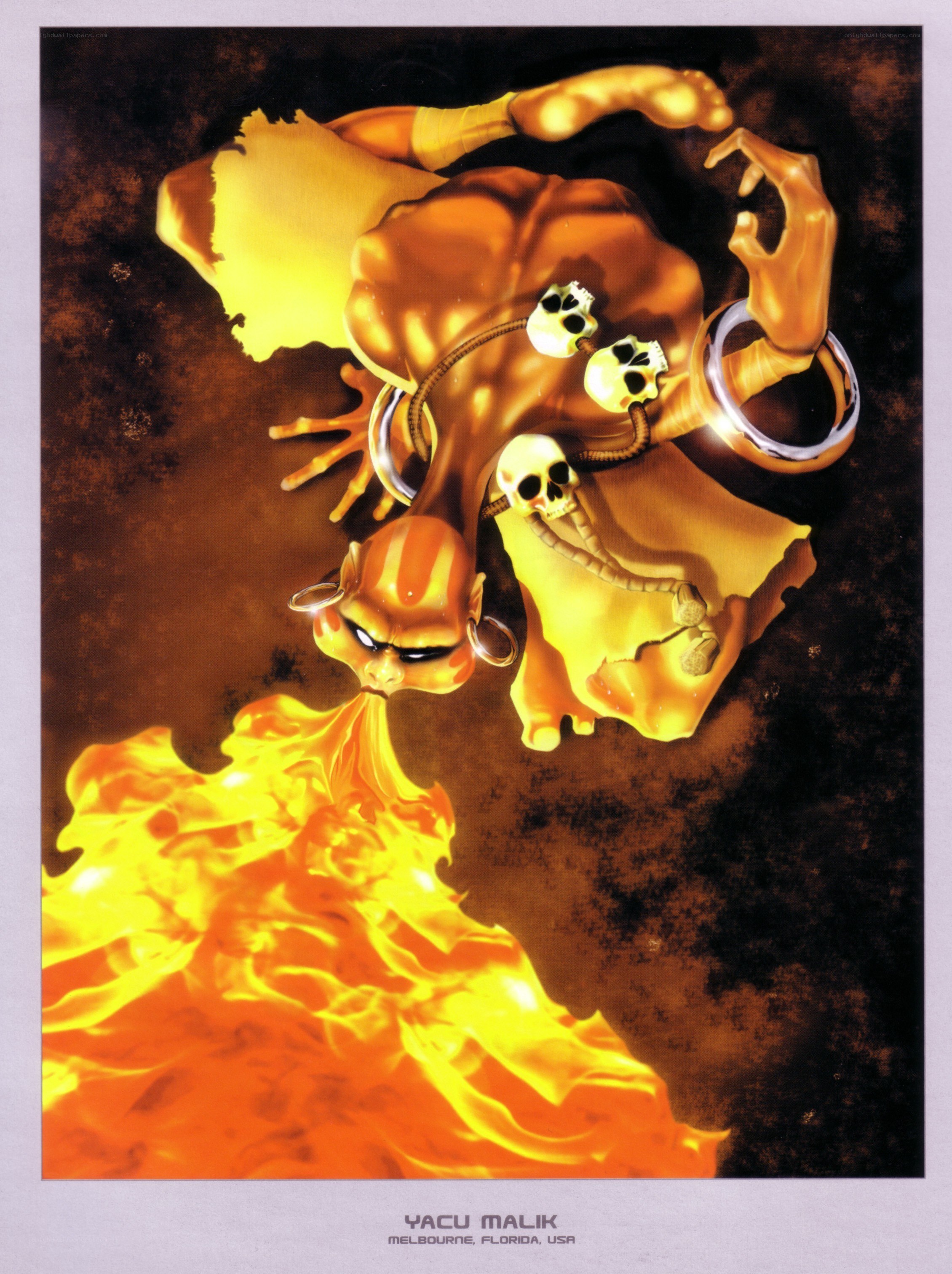 Fiery demon character art