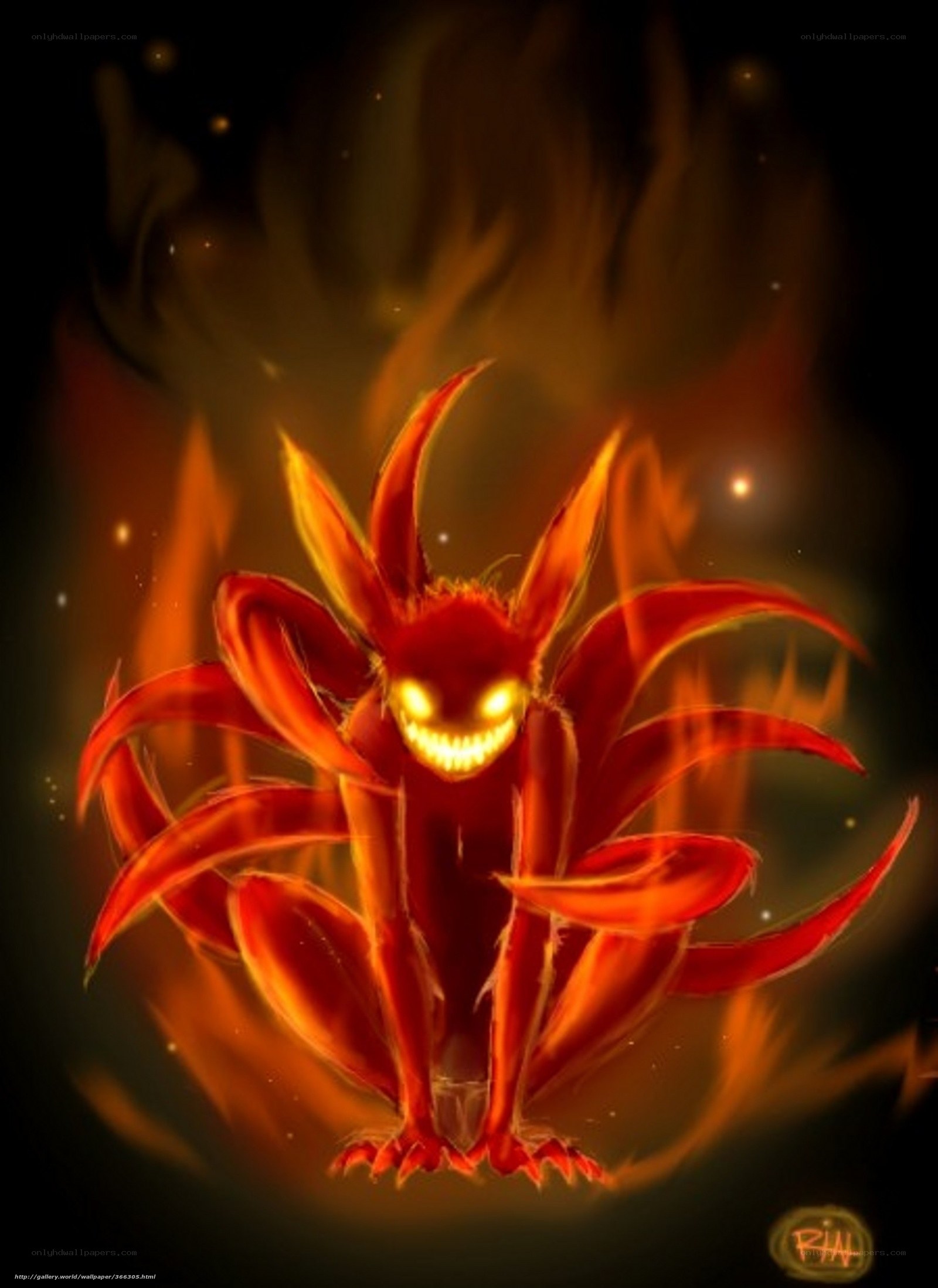 fiery demon creature