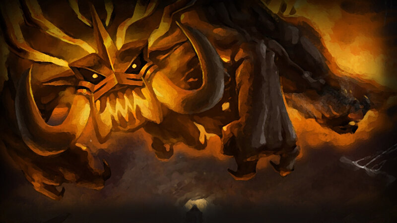 fiery demon creature
