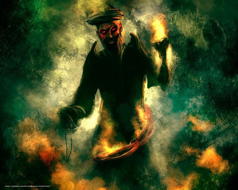Fiery demon with glowing eyes
