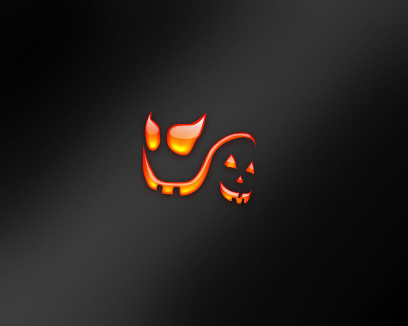 fiery devil and jack-o-lantern