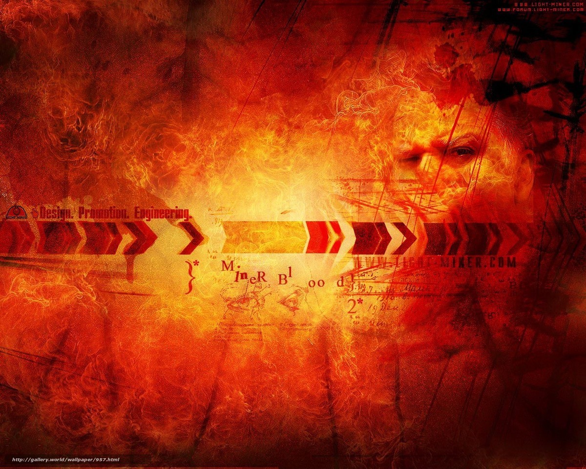 Fiery digital art with man's face