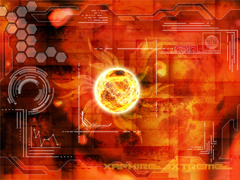 Fiery digital interface background