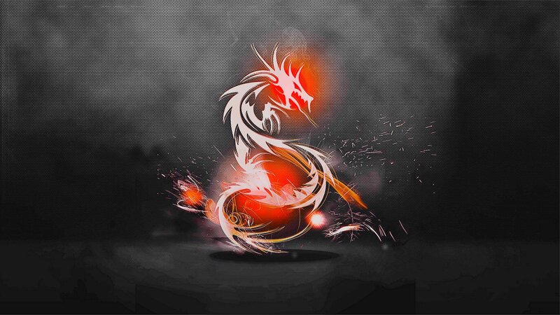 fiery dragon abstract art
