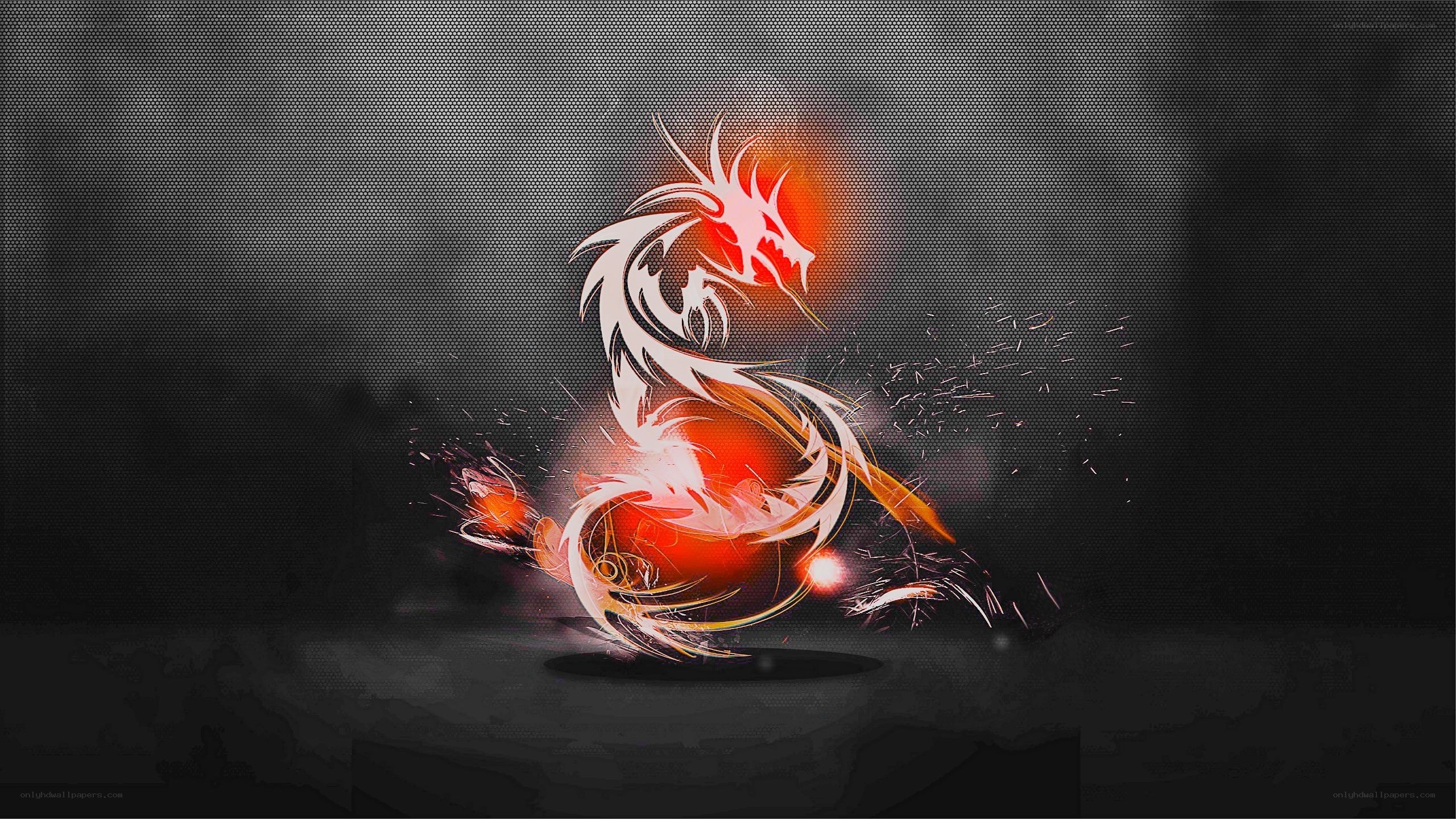 fiery dragon abstract art