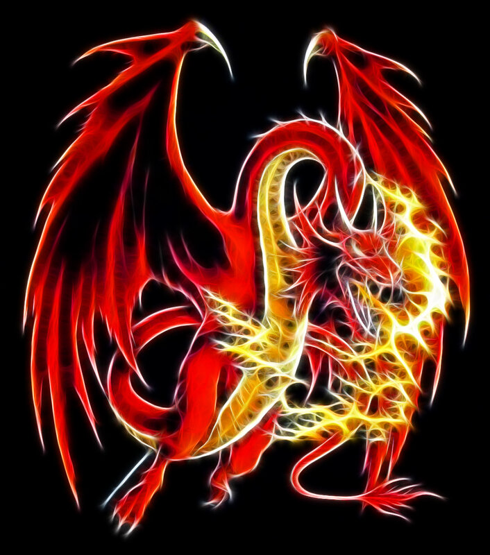 fiery dragon artwork