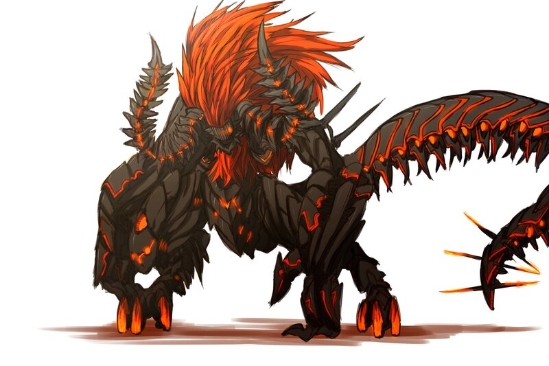 Fiery Dragon Creature — Black