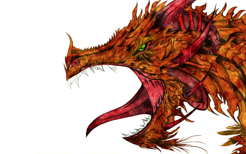 fiery dragon head