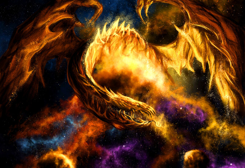 Fiery Dragon in Space