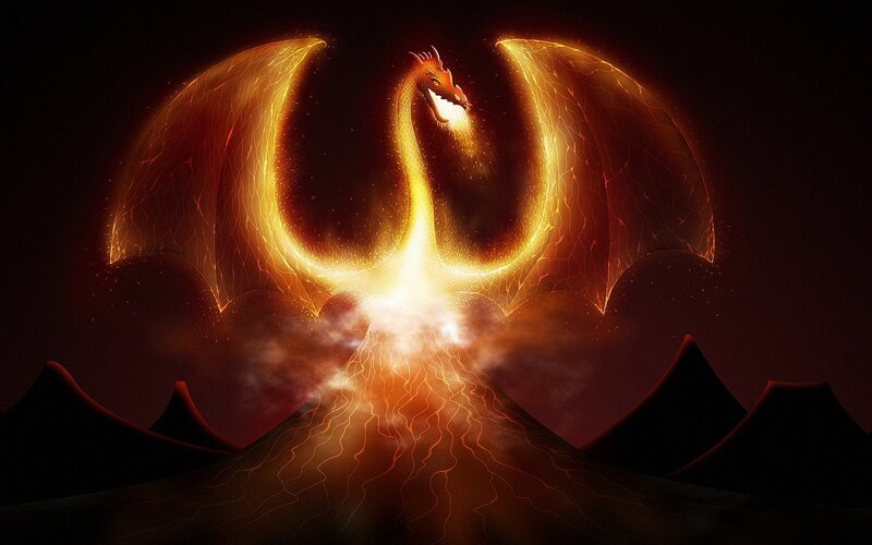 Fiery Dragon Rising — Orange
