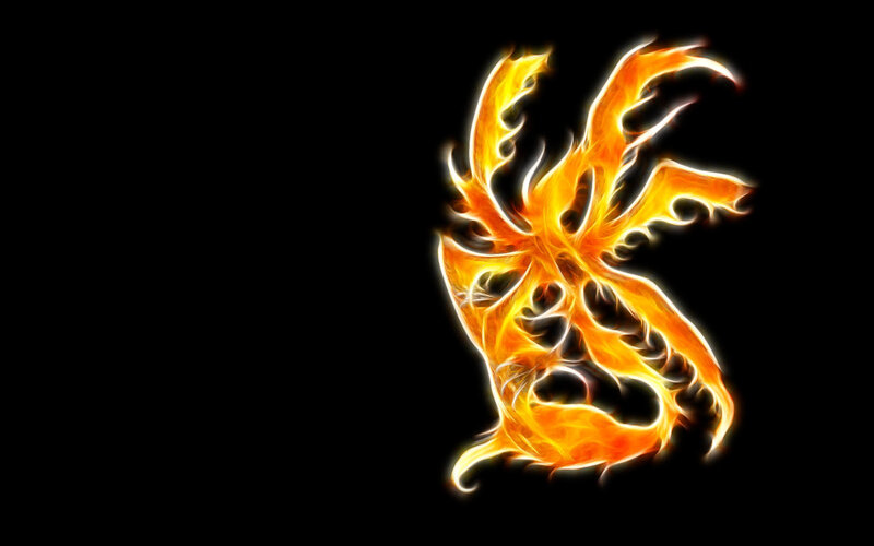 fiery dragon silhouette