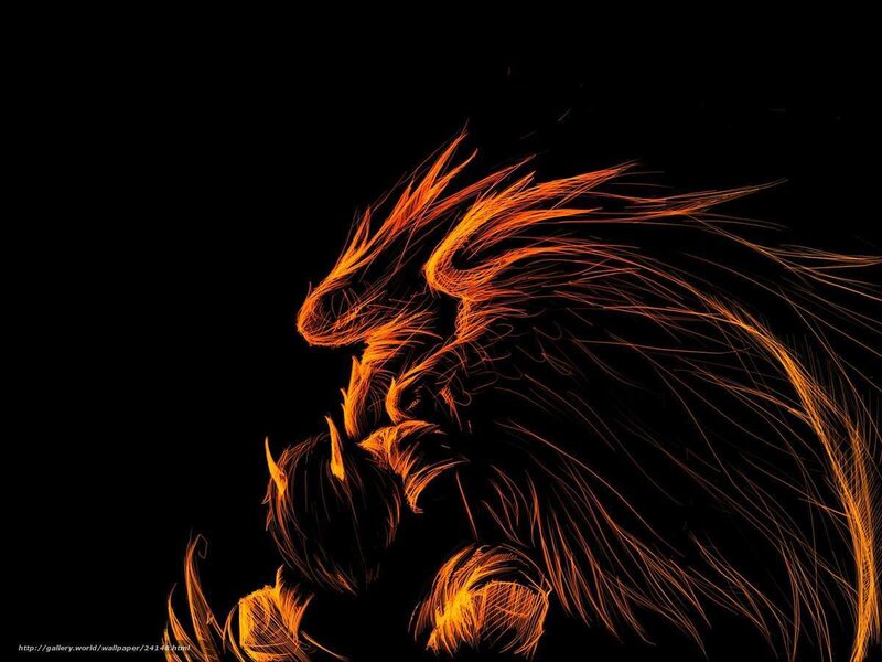 Fiery dragon silhouette