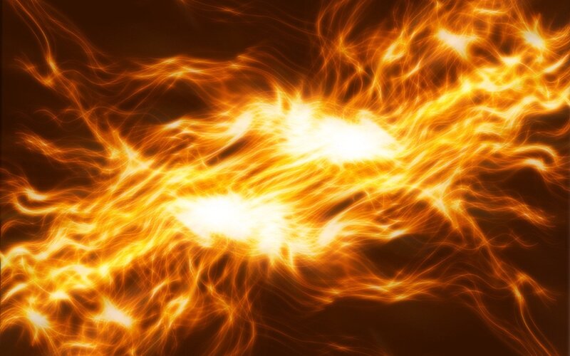 fiery energy burst
