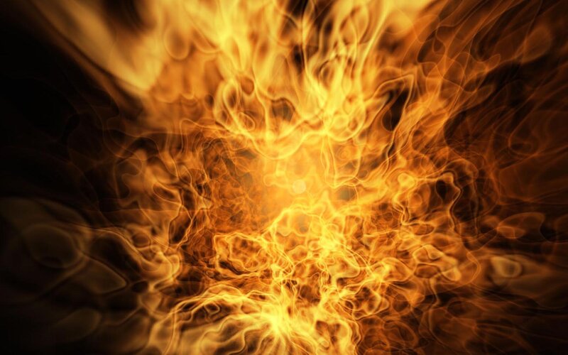 fiery explosion animation