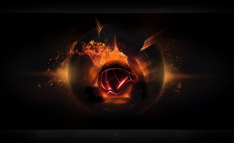 Fiery explosion in a sphere