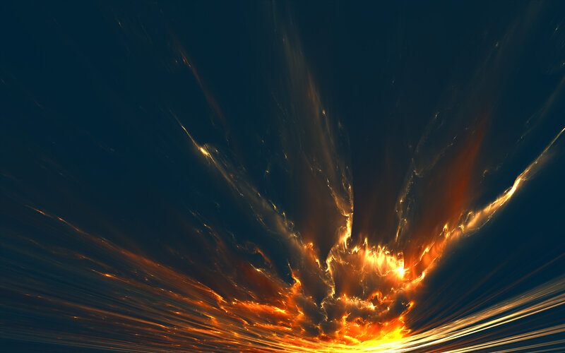 Fiery Explosion in Sky