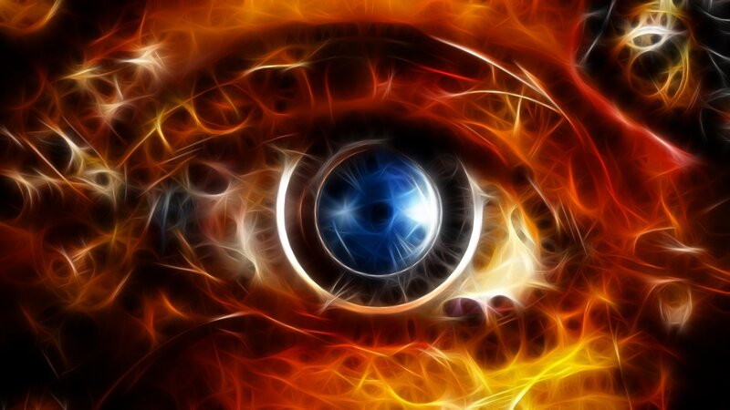 fiery eye abstract art
