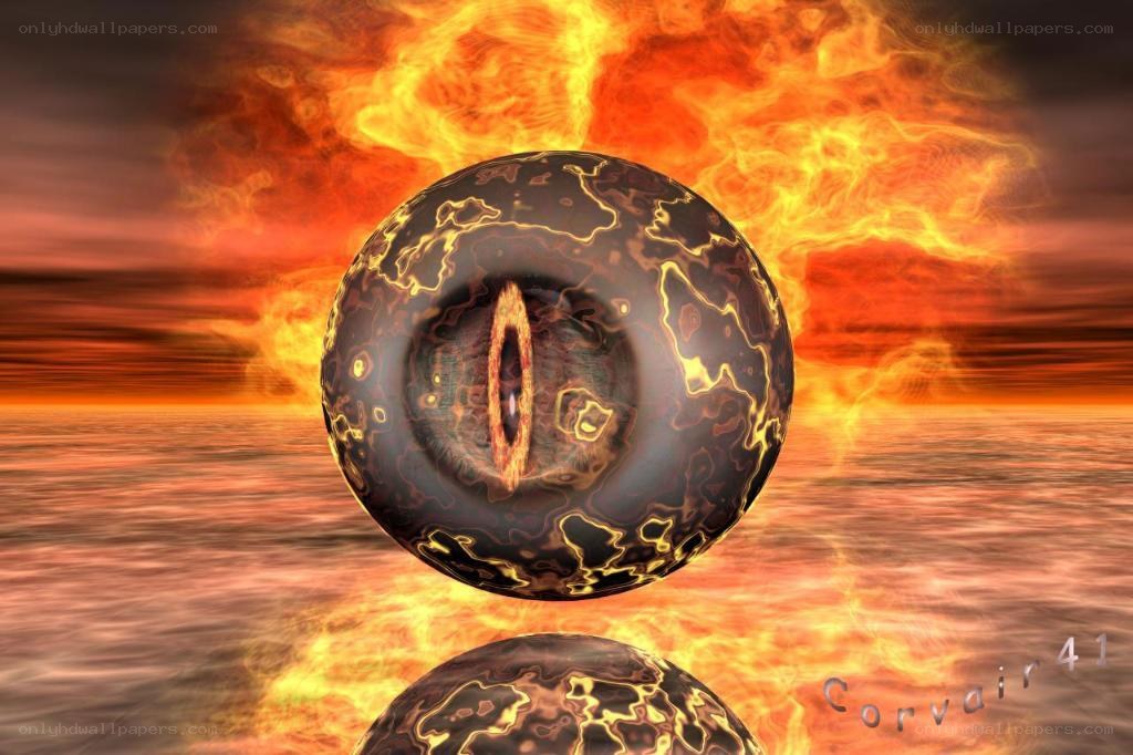 fiery eye of a demon