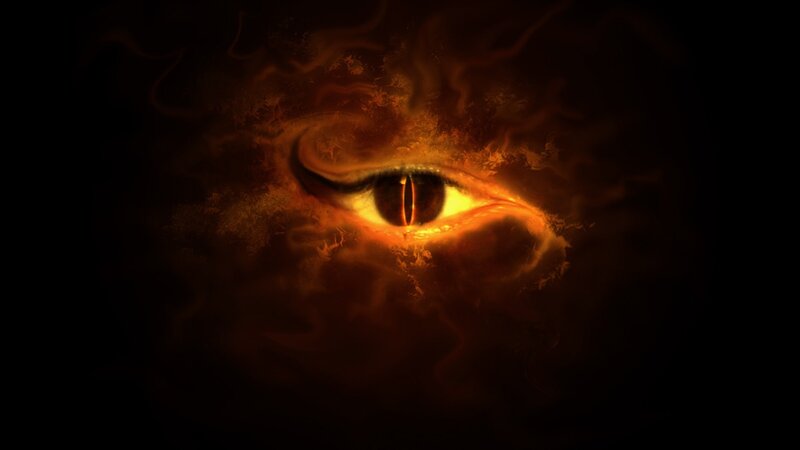 fiery eye of a dragon