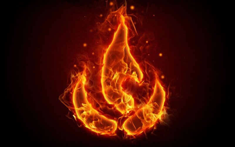 fiery flame symbol