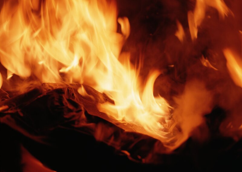 Fiery flames burning brightly