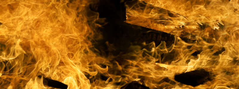 Fiery flames burning brightly