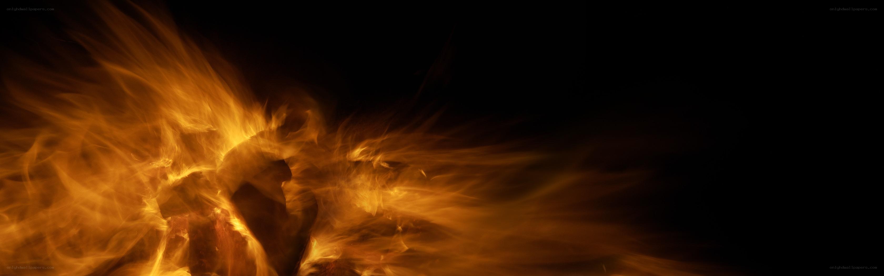 Fiery flames in motion