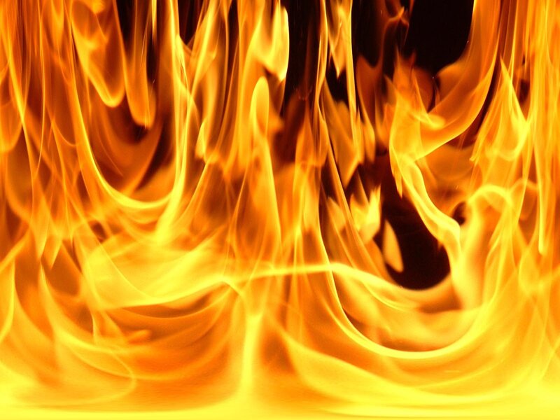 Fiery flames in motion